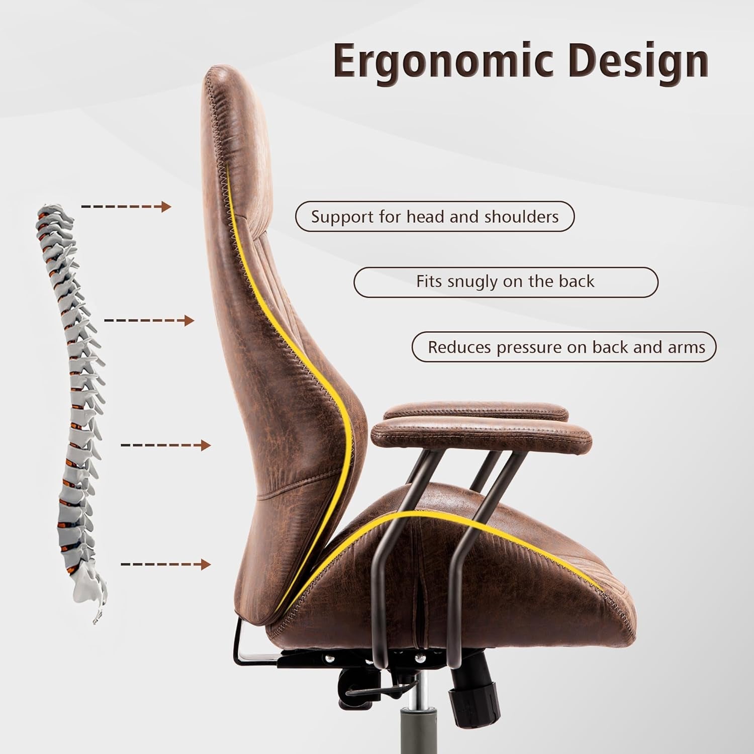 Dark Brown Ergonomic Executive Office Chair Deluxe