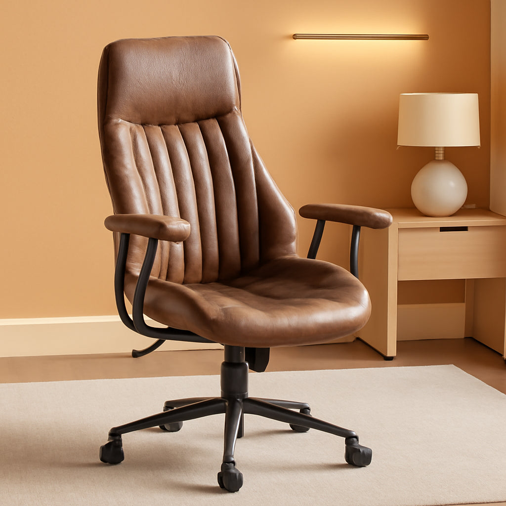 Dark Brown Ergonomic Executive Office Chair Deluxe
