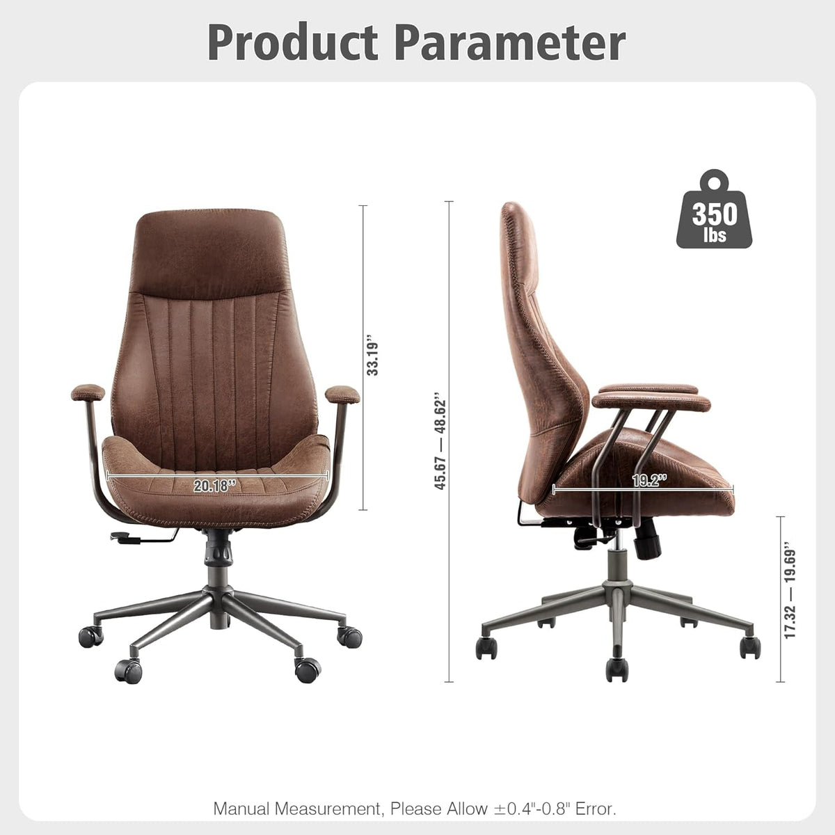 Dark Brown Ergonomic Executive Office Chair Deluxe
